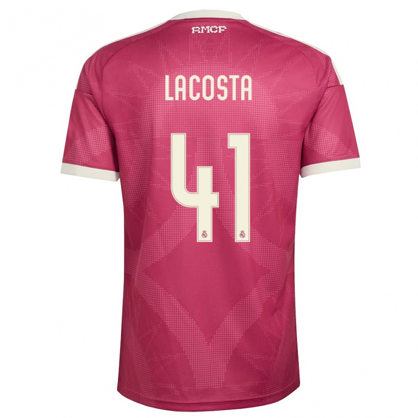 ילדים כדורגל Diego Lacosta #41 אדום סגול חיוור לבן ג'רזי קיט שלישי 2026/27