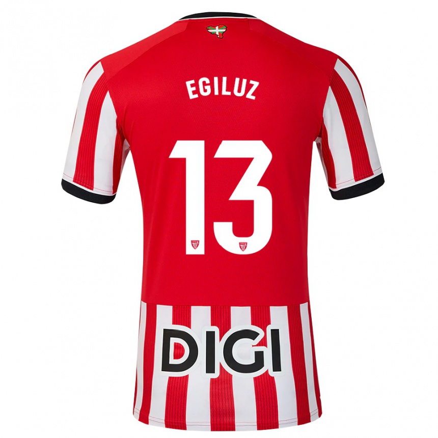 גברים כדורגל Unai Egiluz #13 אדום שחור לבן ג'רזי ביתית 2026/27