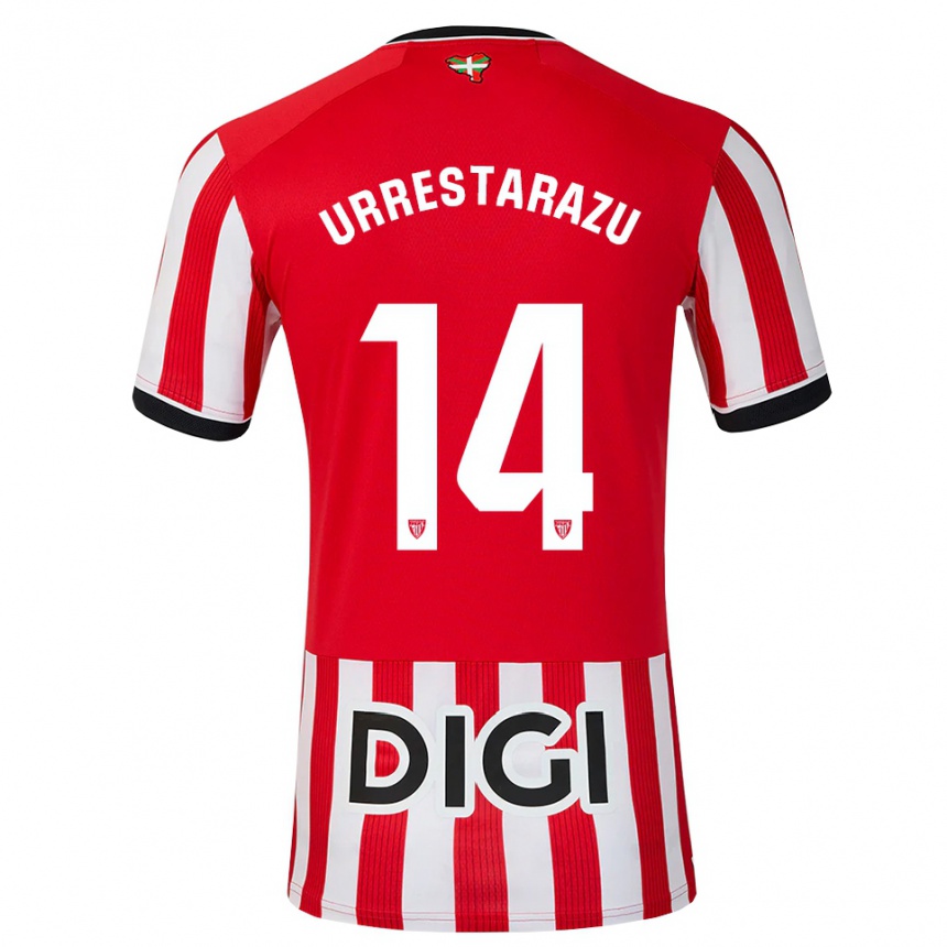 גברים כדורגל Mikel Urrestarazu #14 אדום שחור לבן ג'רזי ביתית 2026/27