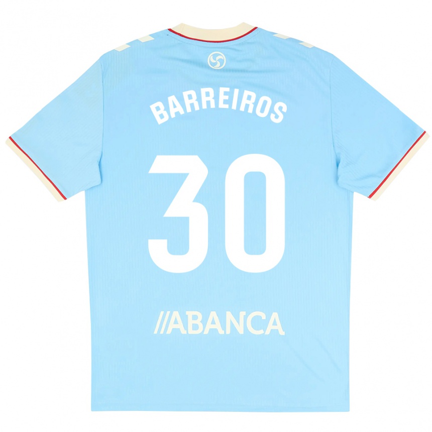 גברים כדורגל Iago Barreiros #30 כחול שמיים לבן אדום ג'רזי ביתית 2026/27