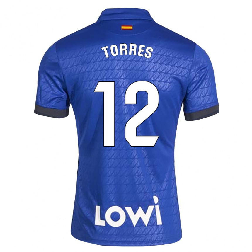 גברים כדורגל Rubén Torres #12 לבן כחול שחור ג'רזי ביתית 2026/27