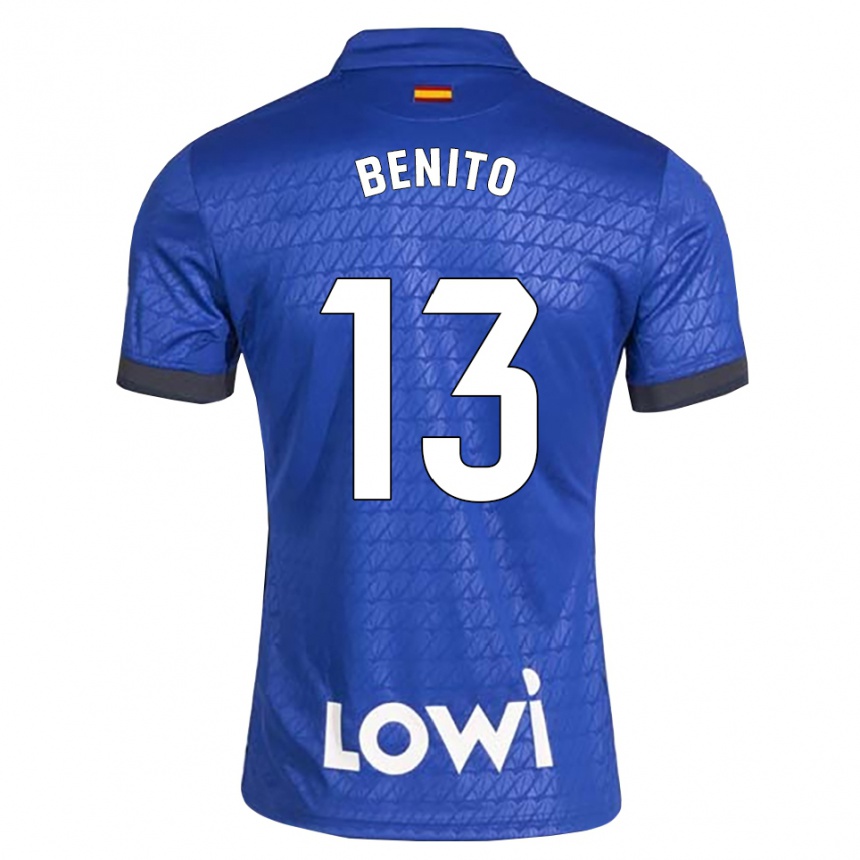 גברים כדורגל Jorge Benito #13 לבן כחול שחור ג'רזי ביתית 2026/27