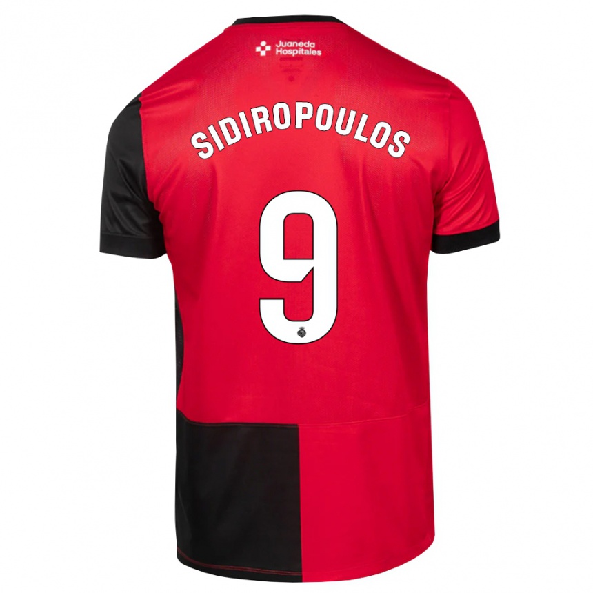 גברים כדורגל Anastasios Sidiropoulos #9 שחור אדום לבן ג'רזי ביתית 2026/27