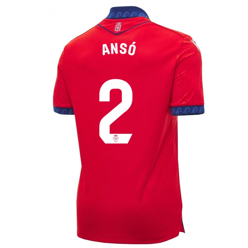 גברים כדורגל Mikel Ansó #2 אדום כחול צי לבן ג'רזי ביתית 2026/27