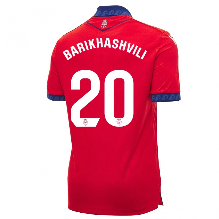 גברים כדורגל Nika Barikhashvili #20 אדום כחול צי לבן ג'רזי ביתית 2026/27
