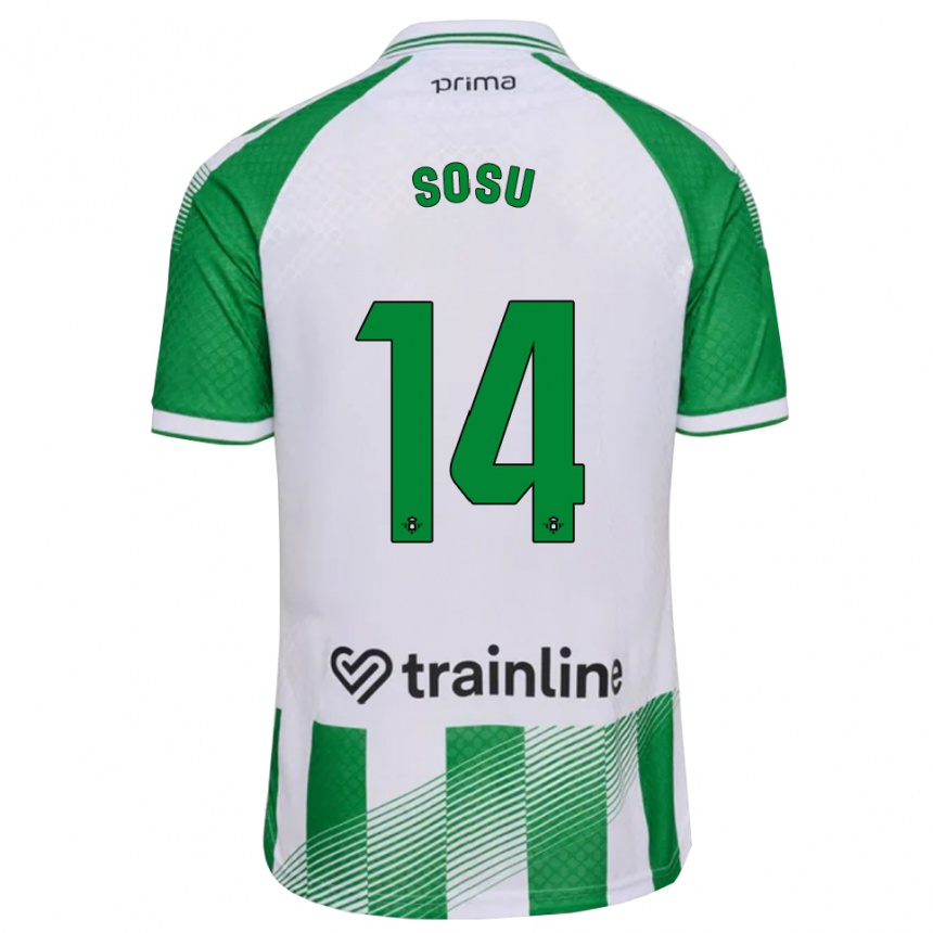 גברים כדורגל Kwame Sosu #14 ירוק בהיר שחור לבן ג'רזי ביתית 2026/27