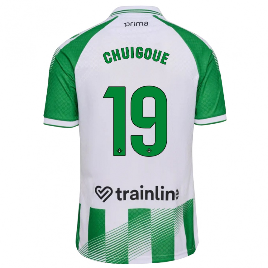 גברים כדורגל Dorine Chuigoué #19 ירוק בהיר שחור לבן ג'רזי ביתית 2026/27 גברים כדורגל Dorine Chuigoué #19 ירוק בהיר שחור לבן ג'רזי ביתית 2026/27