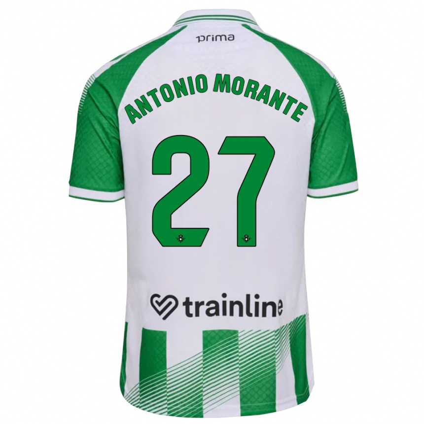 גברים כדורגל José Antonio Morante #27 ירוק בהיר שחור לבן ג'רזי ביתית 2026/27
