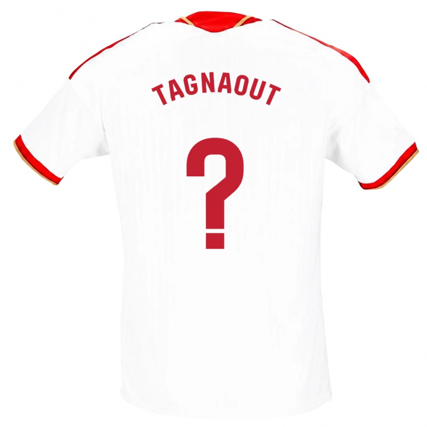 גברים כדורגל Fatima Tagnaout #0 לבן אדום ג'רזי ביתית 2026/27