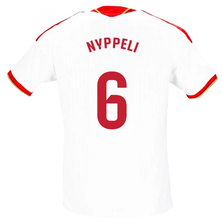 גברים כדורגל Ramón Nyppeli #6 לבן אדום ג'רזי ביתית 2026/27
