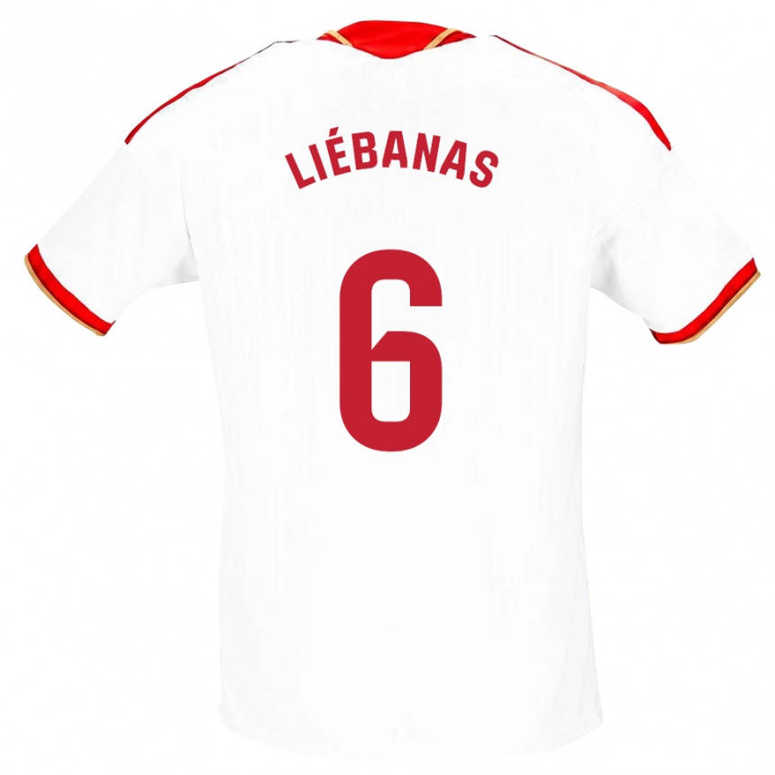 גברים כדורגל José Manuel Liébanas #6 לבן אדום ג'רזי ביתית 2026/27 גברים כדורגל José Manuel Liébanas #6 לבן אדום ג'רזי ביתית 2026/27