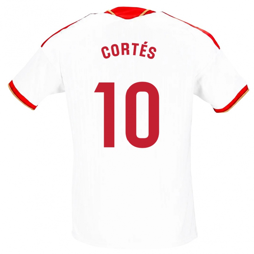 גברים כדורגל Millaray Cortés #10 לבן אדום ג'רזי ביתית 2026/27