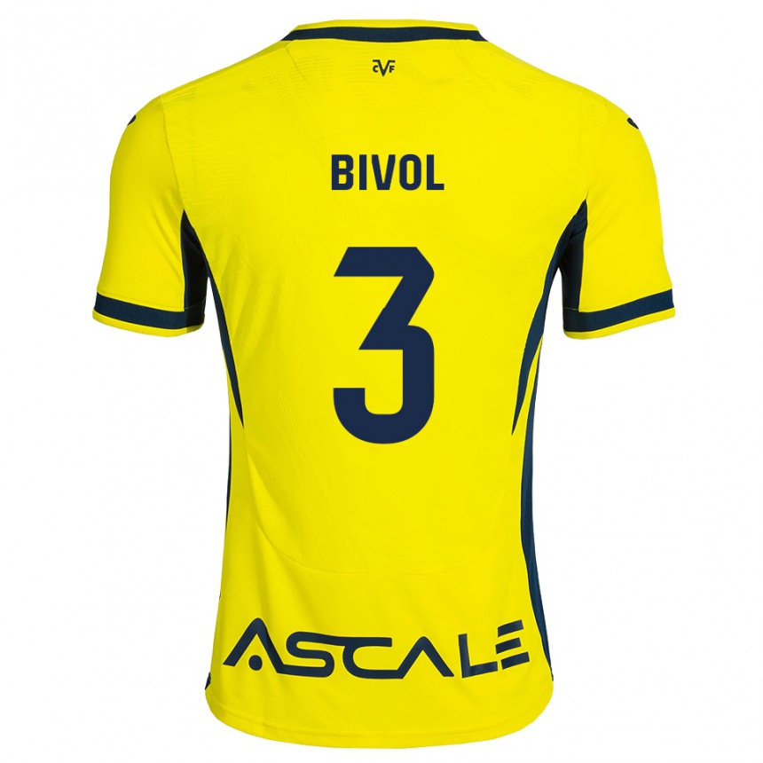 גברים כדורגל Victor Bivol #3 צהוב שחור אדום ג'רזי ביתית 2026/27