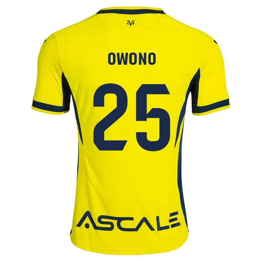 גברים כדורגל Roberto Owono #25 צהוב שחור אדום ג'רזי ביתית 2026/27