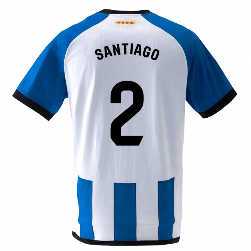 גברים כדורגל David Santiago #2 כחול לבן מלכותי ג'רזי ביתית 2026/27