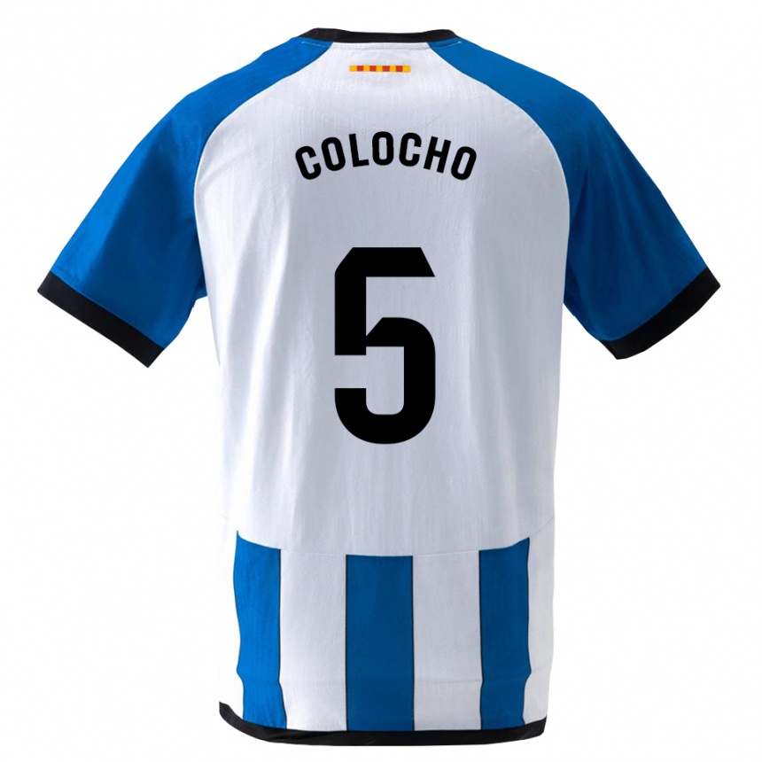 גברים כדורגל Itzel Colocho #5 כחול לבן מלכותי ג'רזי ביתית 2026/27