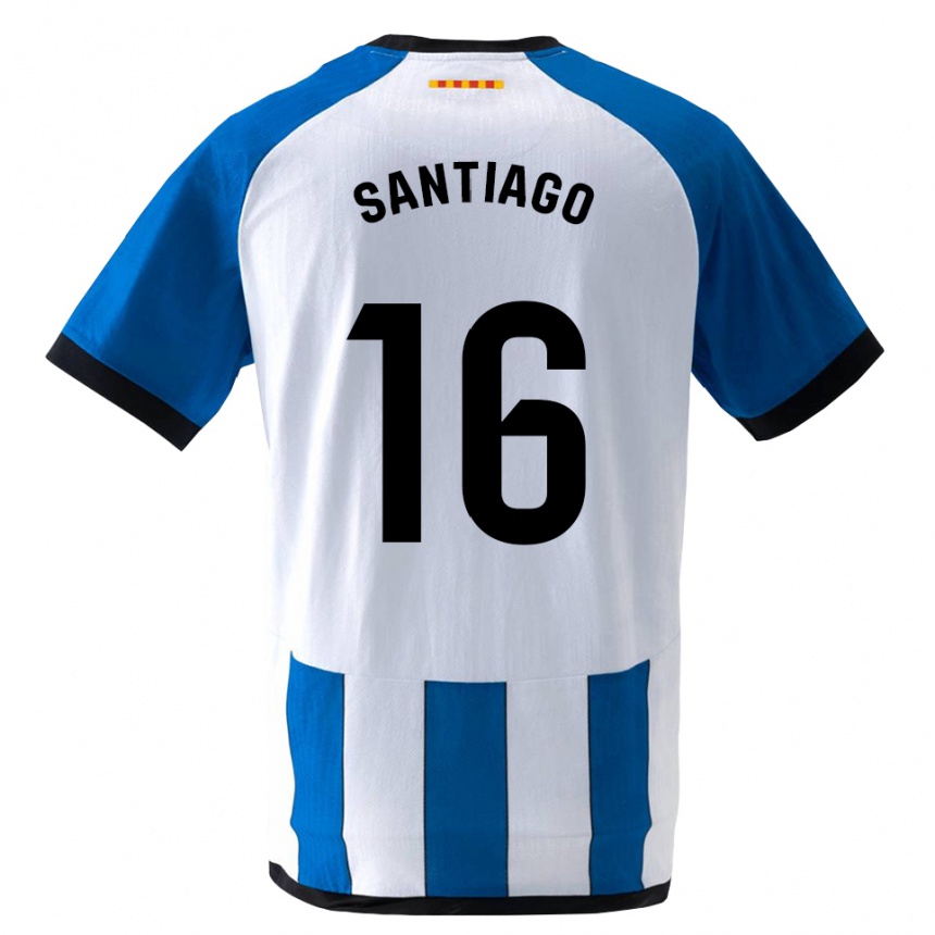 גברים כדורגל Alejandro Santiago #16 כחול לבן מלכותי ג'רזי ביתית 2026/27