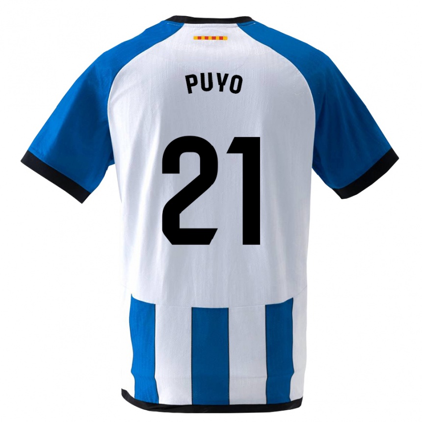 גברים כדורגל Samuel Puyo #21 כחול לבן מלכותי ג'רזי ביתית 2026/27