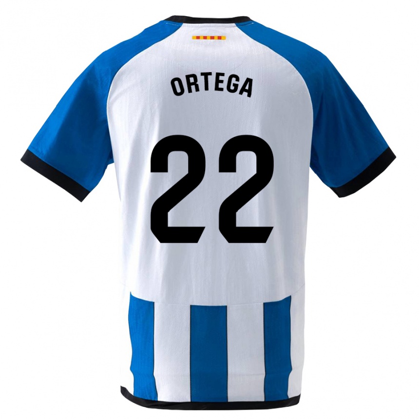 גברים כדורגל Ricard Ortega #22 כחול לבן מלכותי ג'רזי ביתית 2026/27