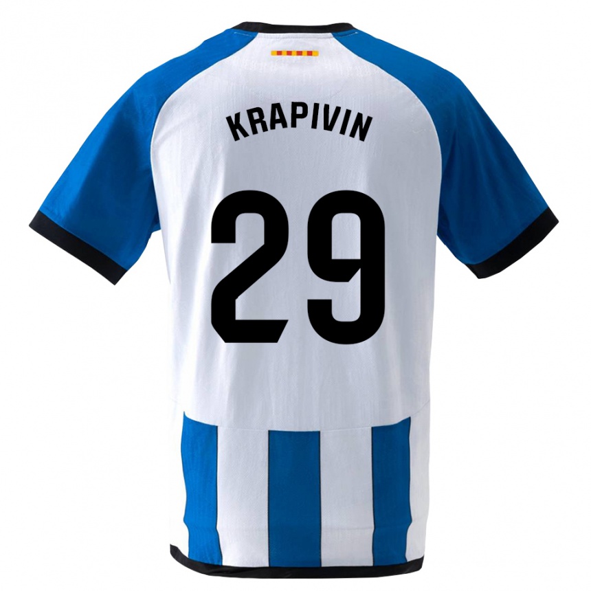 גברים כדורגל Yegor Krapivin #29 כחול לבן מלכותי ג'רזי ביתית 2026/27
