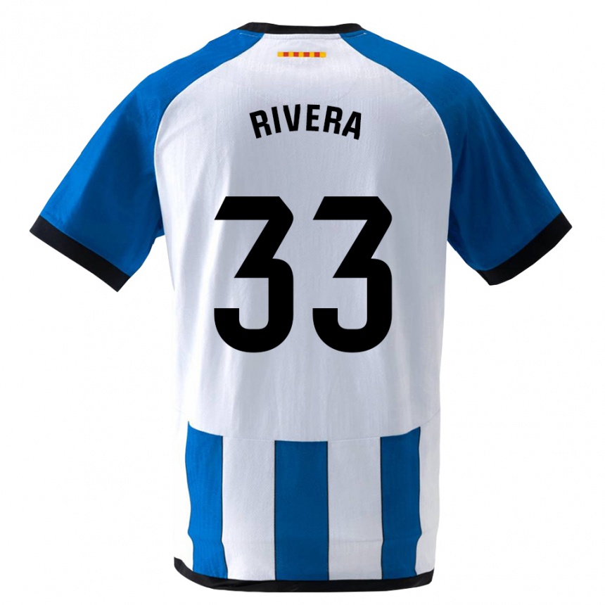 גברים כדורגל Pol Rivera #33 כחול לבן מלכותי ג'רזי ביתית 2026/27