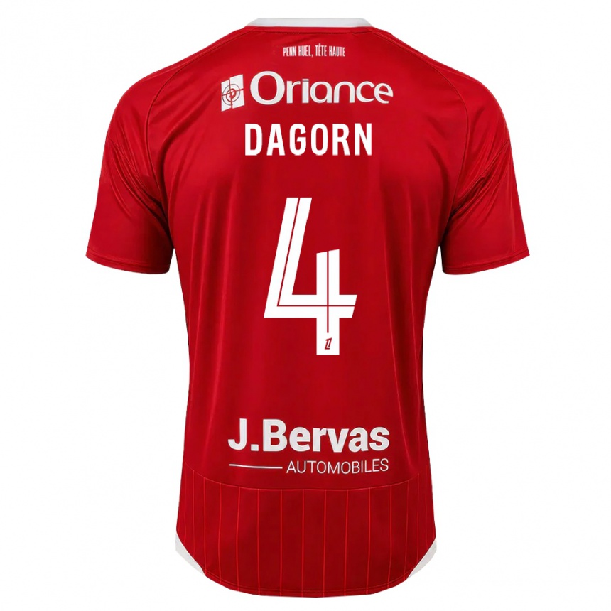 גברים כדורגל Maxime Dagorn #4 לבן אדום ג'רזי ביתית 2026/27 גברים כדורגל Maxime Dagorn #4 לבן אדום ג'רזי ביתית 2026/27