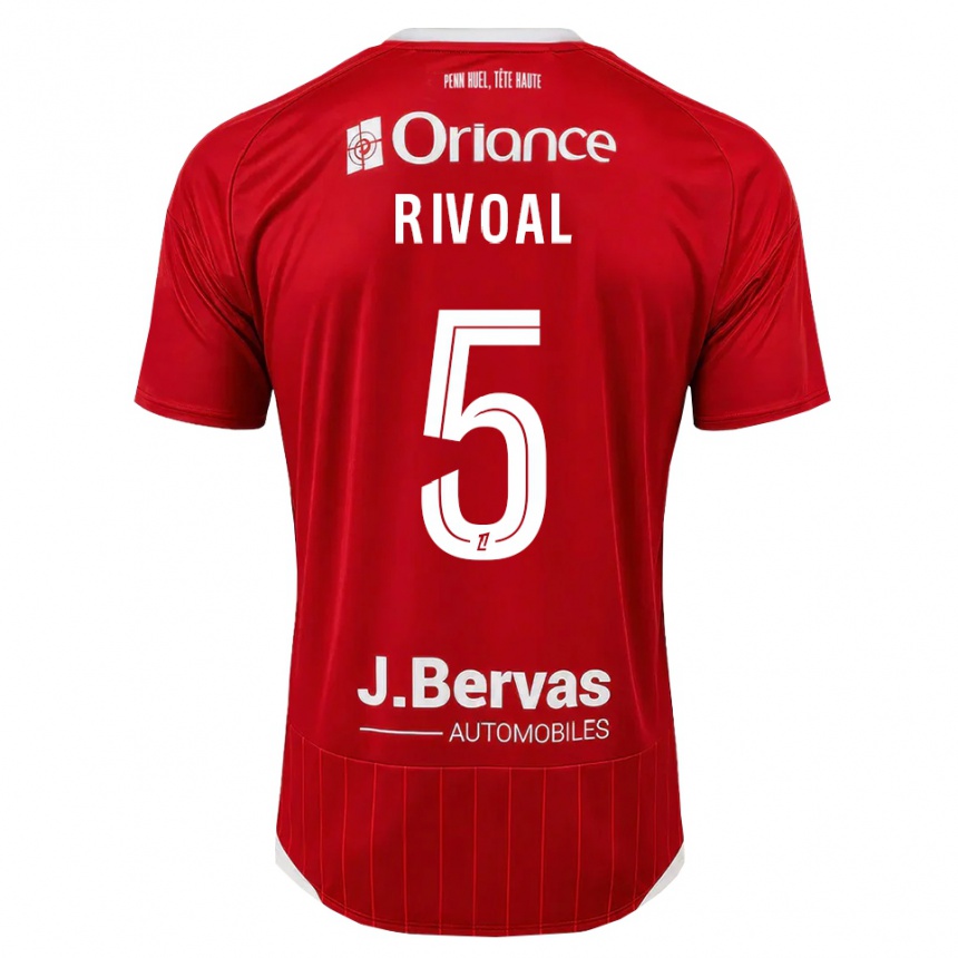 גברים כדורגל Paul Rivoal #5 לבן אדום ג'רזי ביתית 2026/27