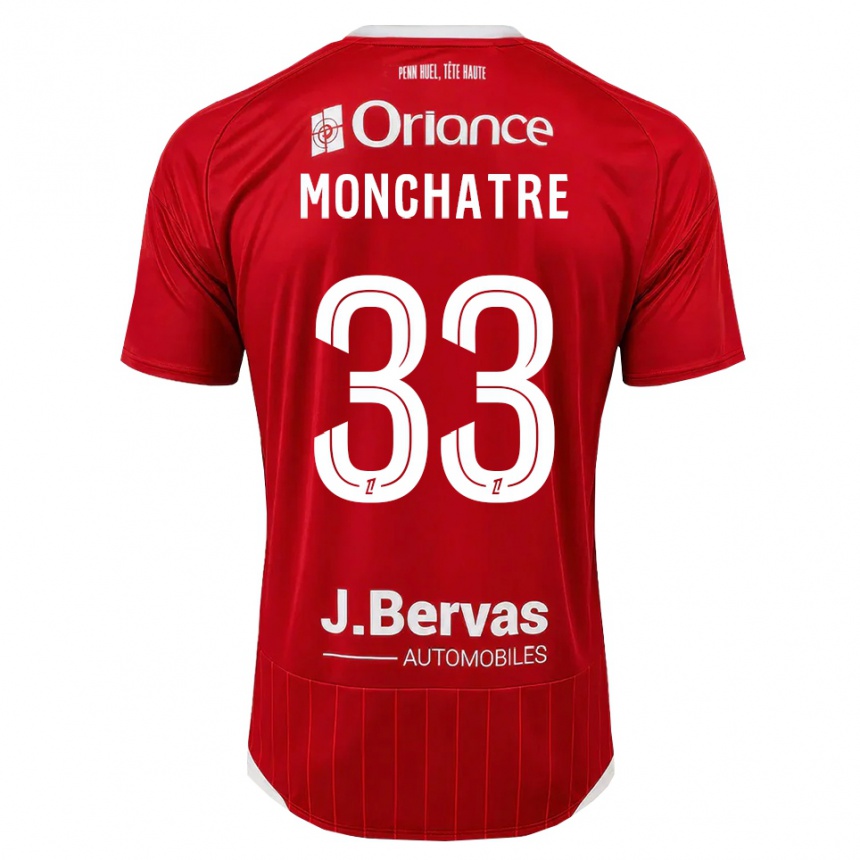 גברים כדורגל Enzo Monchatre #33 לבן אדום ג'רזי ביתית 2026/27