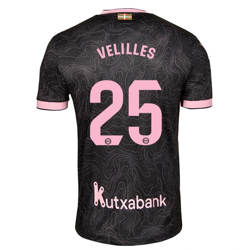 גברים כדורגל Luis Velilles #25 שחור ורוד הרחק ג'רזי 2026/27