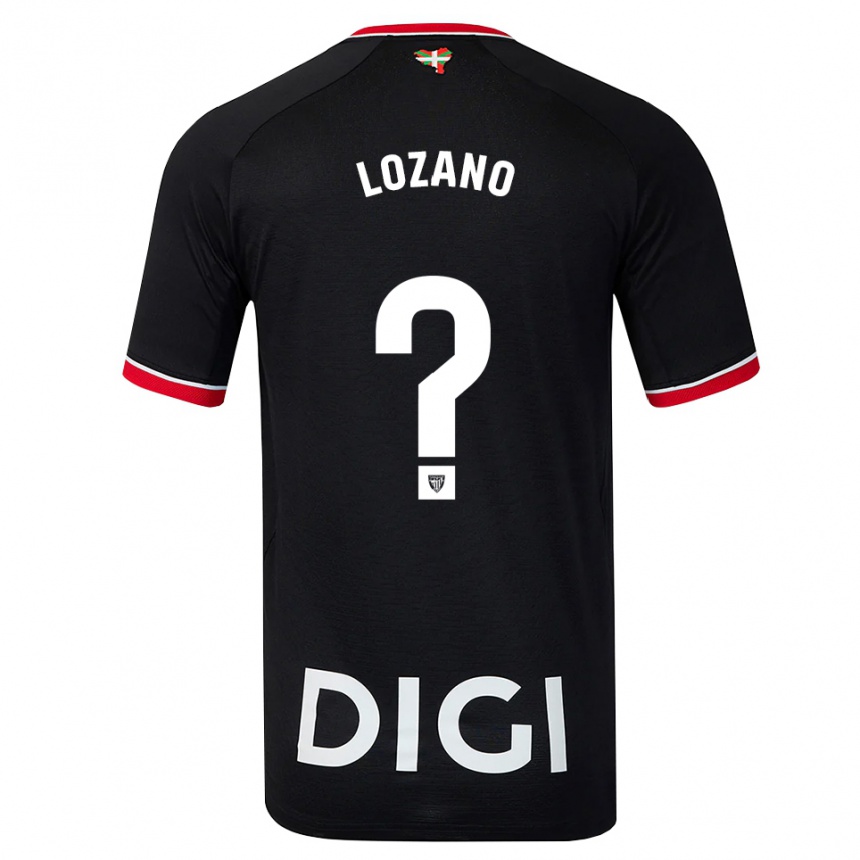 גברים כדורגל Manex Lozano #0 שחור לבן אדום הרחק ג'רזי 2026/27