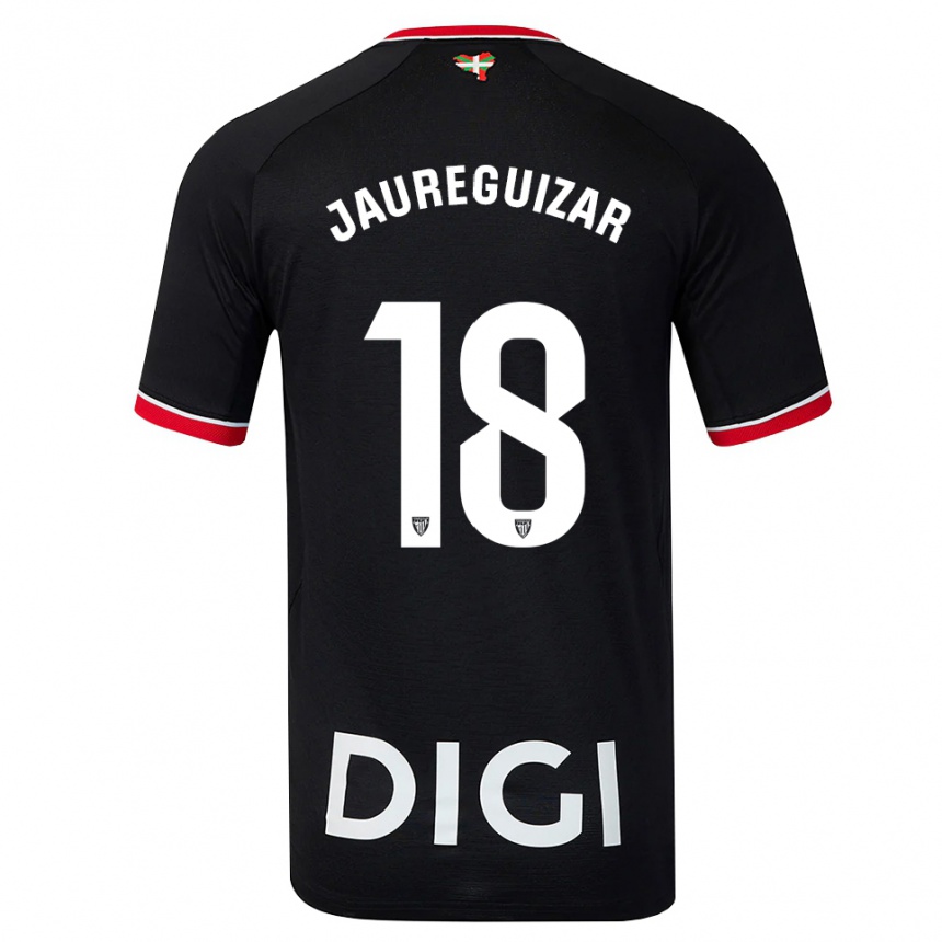 גברים כדורגל Mikel Jauregizar #18 שחור לבן אדום הרחק ג'רזי 2026/27