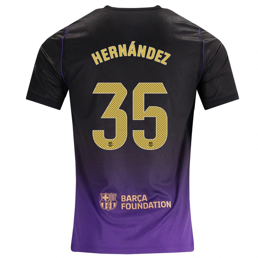 גברים כדורגל Joni Hernández #35 סגול צהוב שחור הרחק ג'רזי 2026/27