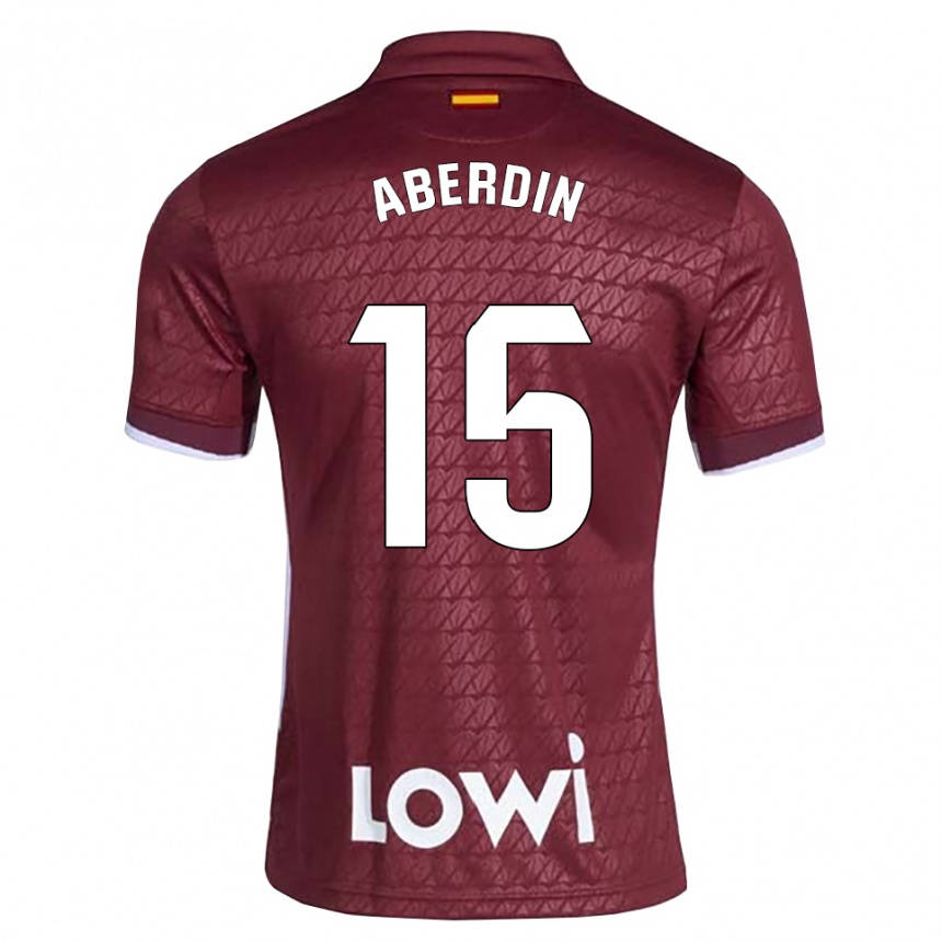 גברים כדורגל Nabil Aberdin #15 אדום כהה לבן הרחק ג'רזי 2026/27