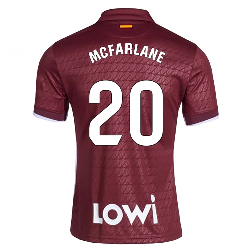 גברים כדורגל Ayden Mcfarlane #20 אדום כהה לבן הרחק ג'רזי 2026/27