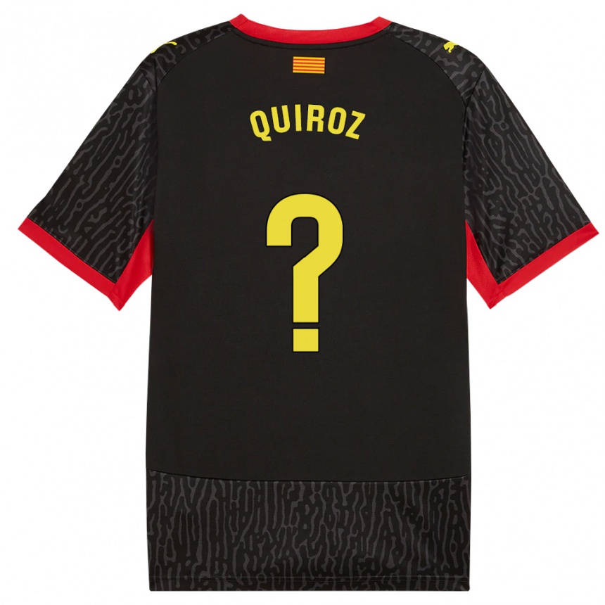 גברים כדורגל Alejandro Quiroz #0 שחור צהוב אדום הרחק ג'רזי 2026/27