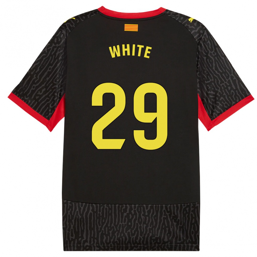 גברים כדורגל Lou White #29 שחור צהוב אדום הרחק ג'רזי 2026/27