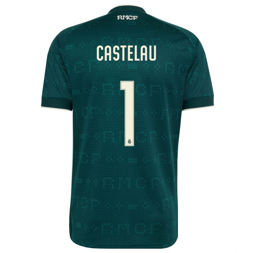 גברים כדורגל Alber Castelau #1 אפור כהה לבן הרחק ג'רזי 2026/27