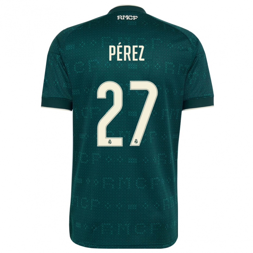גברים כדורגל Adrián Pérez #27 אפור כהה לבן הרחק ג'רזי 2026/27
