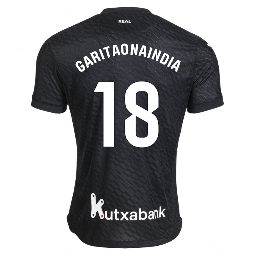 גברים כדורגל Hodei Garitaonaindia #18 שחור לבן הרחק ג'רזי 2026/27