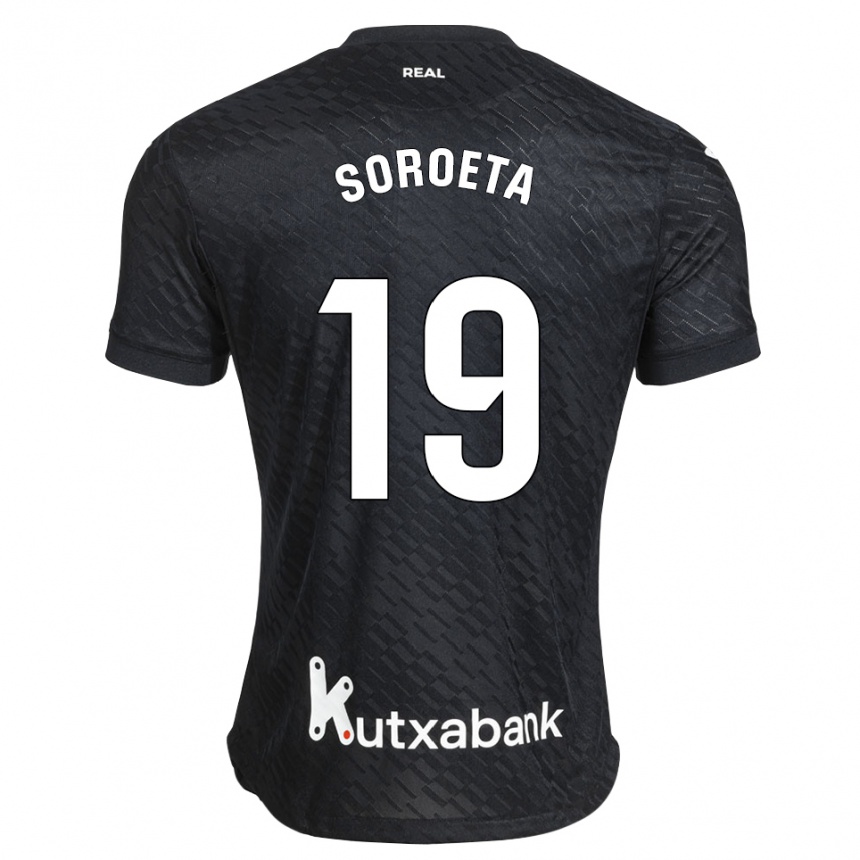 גברים כדורגל Javier Soroeta #19 שחור לבן הרחק ג'רזי 2026/27