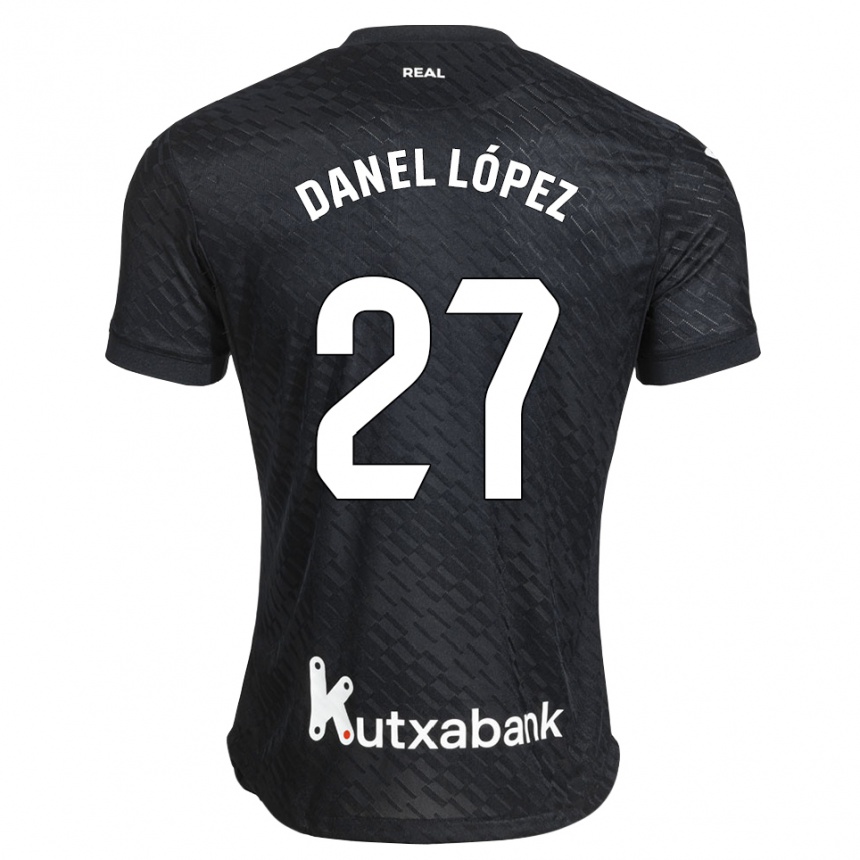 גברים כדורגל Danel López #27 שחור לבן הרחק ג'רזי 2026/27