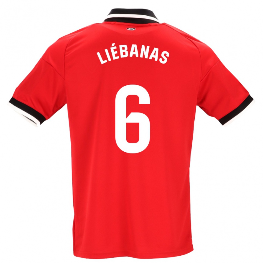 גברים כדורגל José Manuel Liébanas #6 לבן אדום שחור הרחק ג'רזי 2026/27