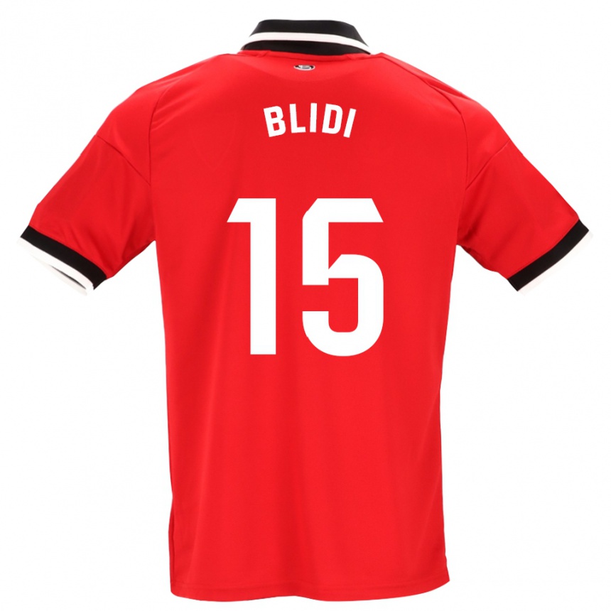 גברים כדורגל Naim Blidi #15 לבן אדום שחור הרחק ג'רזי 2026/27