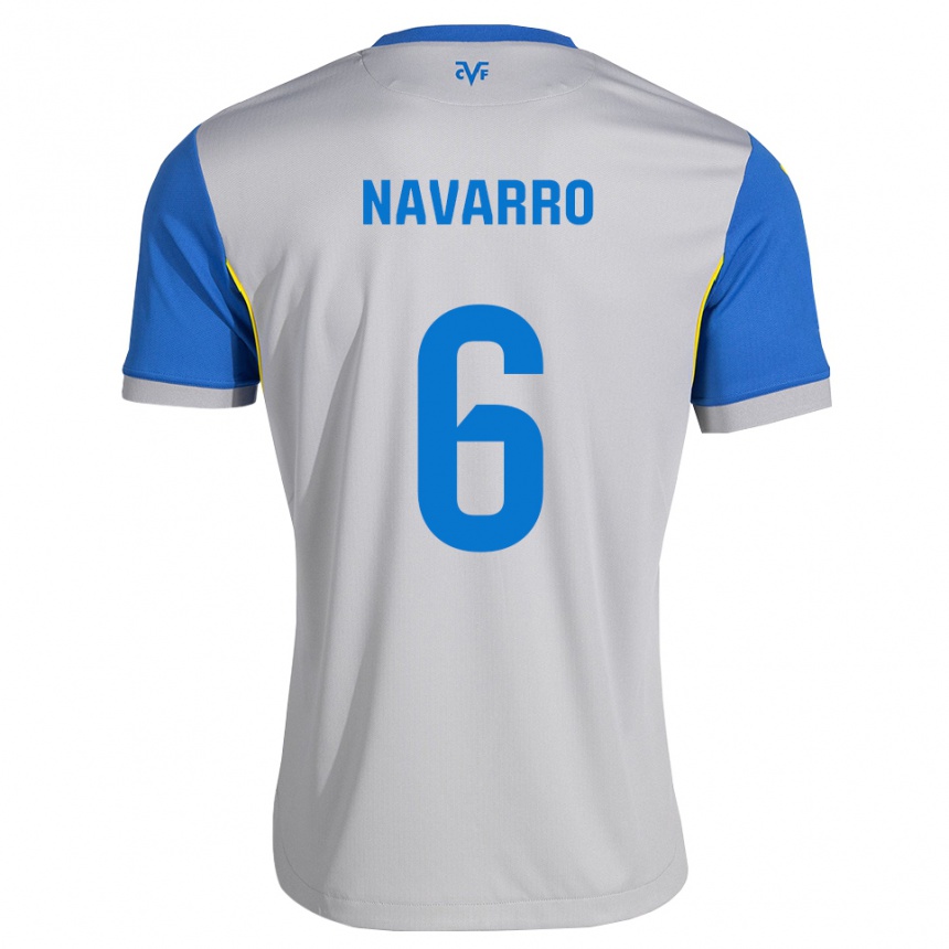 גברים כדורגל Pau Navarro #6 כחול דודג' אפור הרחק ג'רזי 2026/27