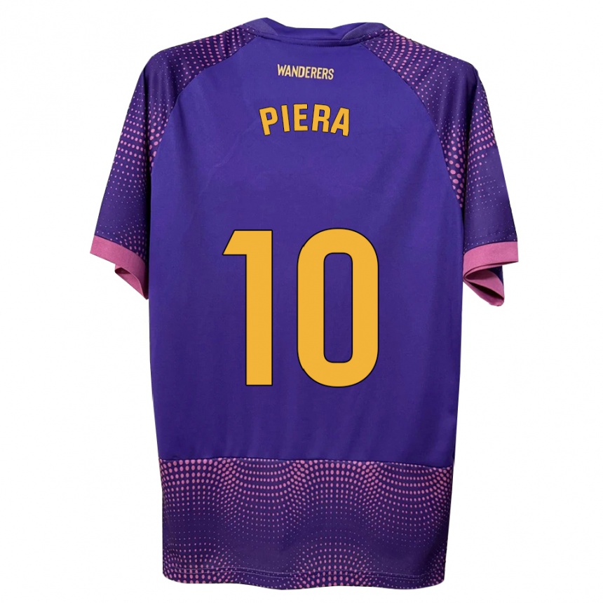 גברים כדורגל Juan Piera #10 לבן ורוד סגול הרחק ג'רזי 2026/27
