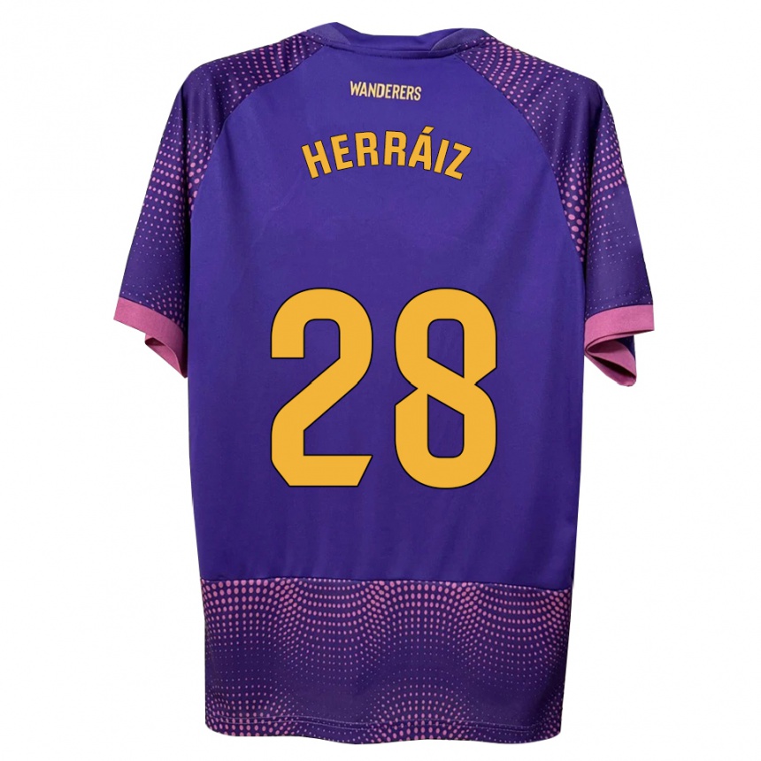 גברים כדורגל Alex Herráiz #28 לבן ורוד סגול הרחק ג'רזי 2026/27
