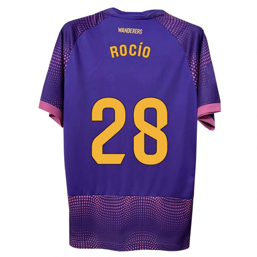 גברים כדורגל Rocío Rodríguez Jiménez #28 לבן ורוד סגול הרחק ג'רזי 2026/27