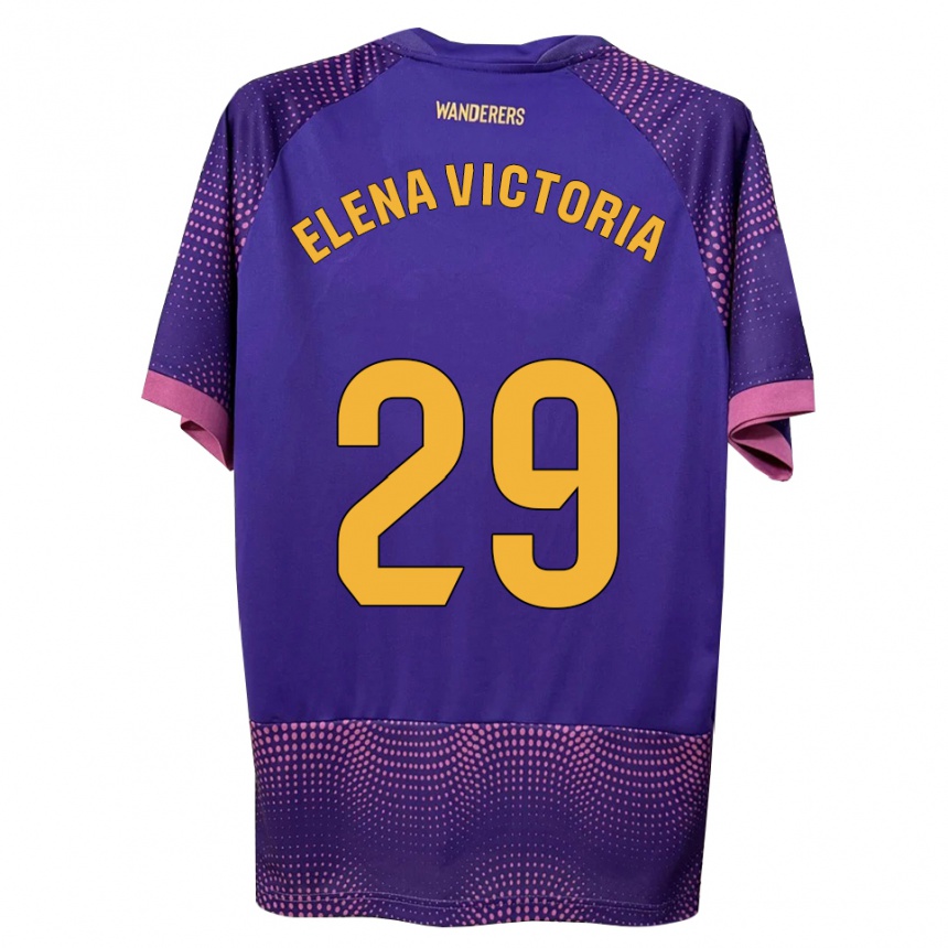 גברים כדורגל Elena Victoria Mas Berna #29 לבן ורוד סגול הרחק ג'רזי 2026/27