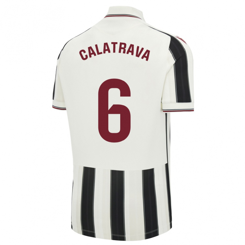 גברים כדורגל Alberto Calatrava #6 לבן אדום שחור הרחק ג'רזי 2026/27