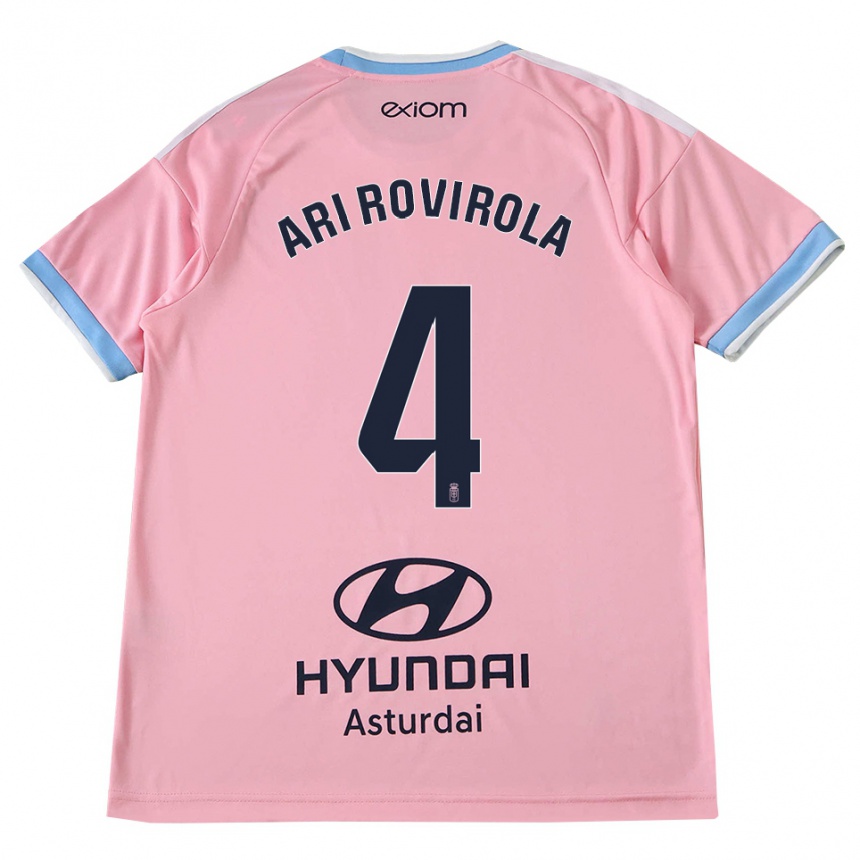 גברים כדורגל Ari Rovirola #4 כחול תירס ורוד הרחק ג'רזי 2026/27